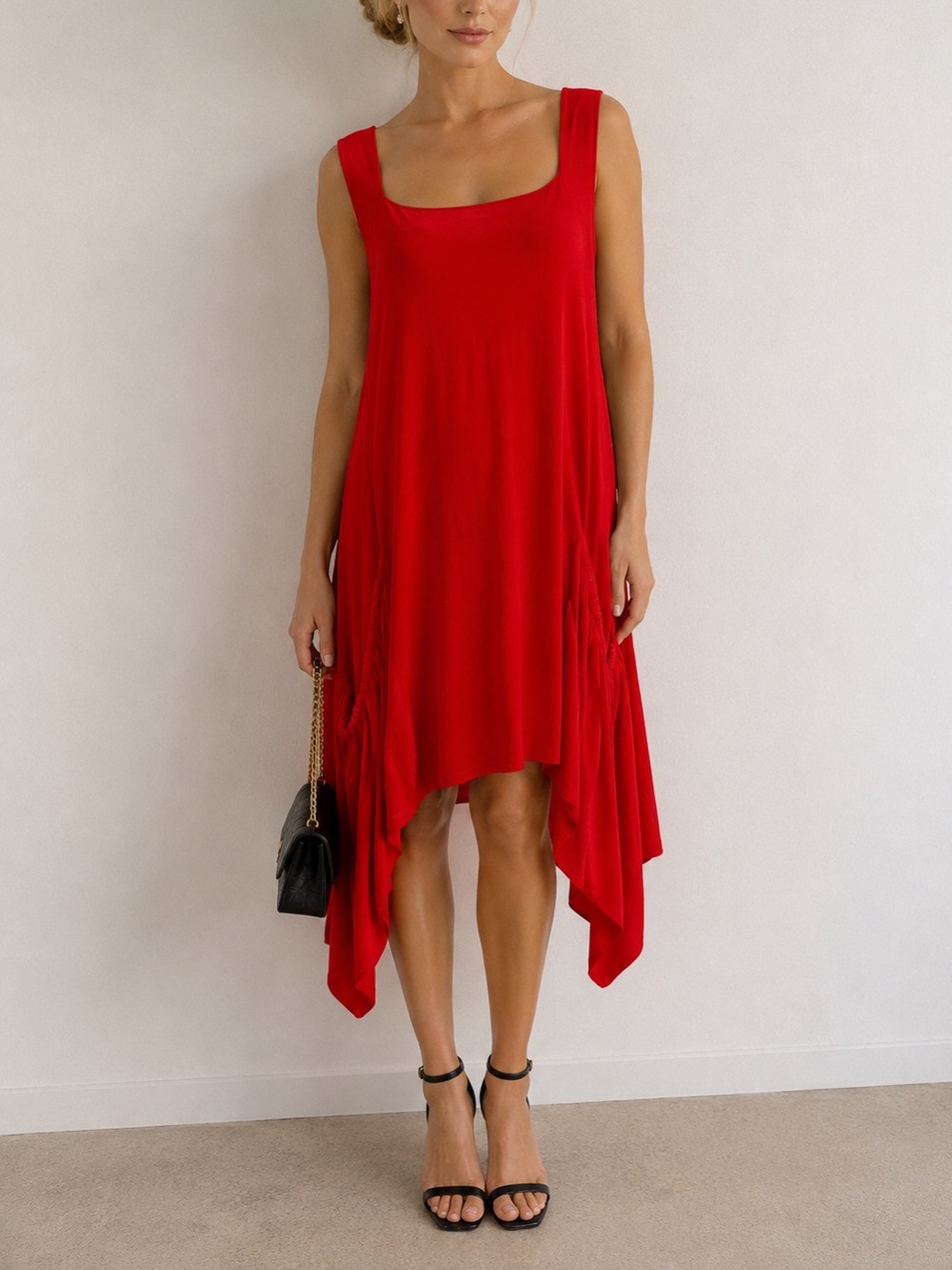 NWT Matti Mamane Asymmetrical dress.  Red.  XL